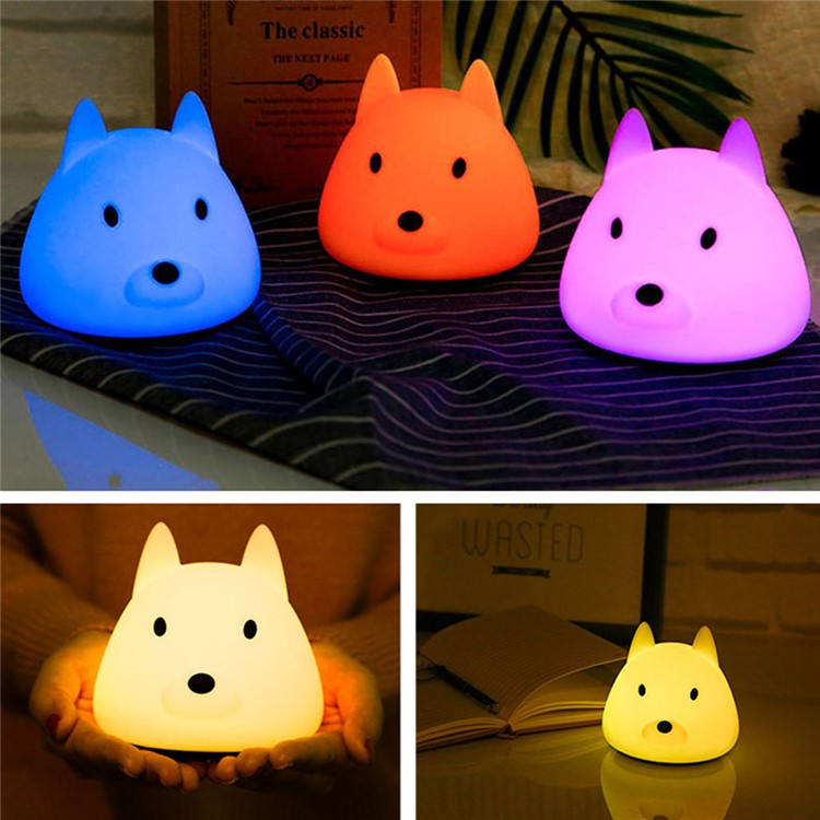 YOUOKLIGHT YK2305 Animal Dog Touch Sensor Colorful Silicone LED Night Light-11