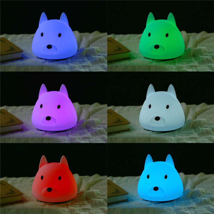 YOUOKLIGHT YK2305 Animal Dog Touch Sensor Colorful Silicone LED Night Light-7