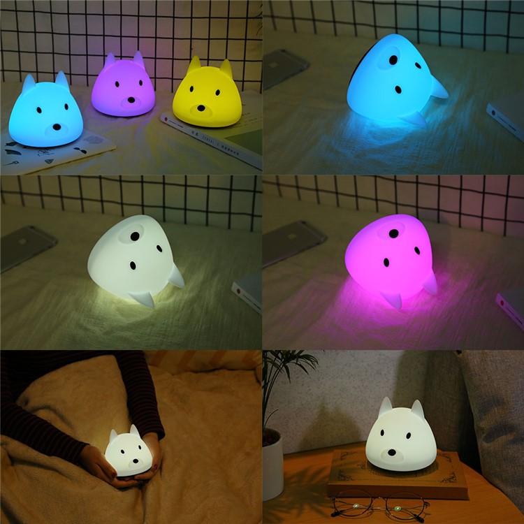 YOUOKLIGHT YK2305 Animal Dog Touch Sensor Colorful Silicone LED Night Light-8