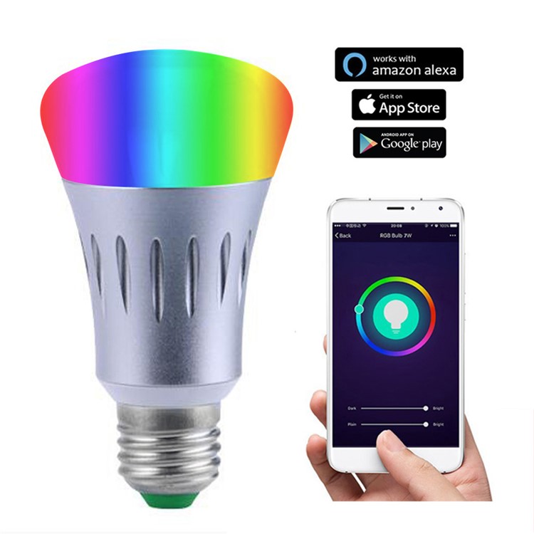 LED Wireless Wifi APP Remote Control Smart Light Dimmable RGB LED Lamp Bulb
