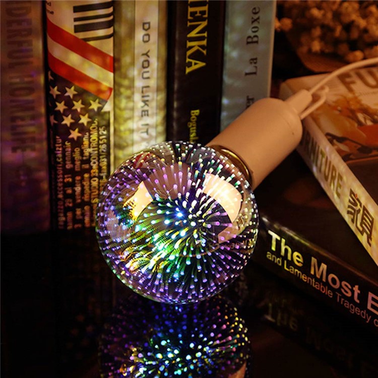 YOUOKLIGHT YK0855 E26/E27 Novelty Atmosphere 3D LED Fireworks Light Bulb, AC 85-265V-6
