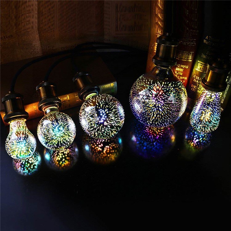 YOUOKLIGHT YK0855 E26/E27 Novelty Atmosphere 3D LED Fireworks Light Bulb, AC 85-265V-8