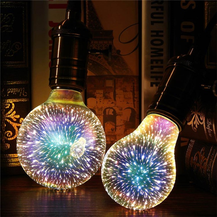 YOUOKLIGHT YK0855 E26/E27 Novelty Atmosphere 3D LED Fireworks Light Bulb, AC 85-265V-9