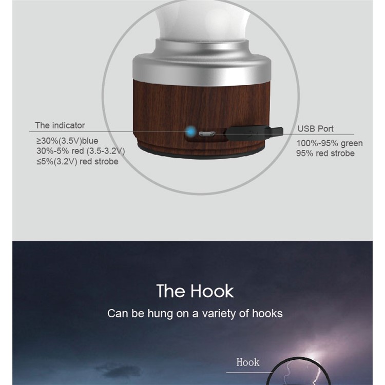 SUNREX A6 Outdoor Portable Camping Induction LED Light Energy-Saving Rechargeable Lamp Lantern-7