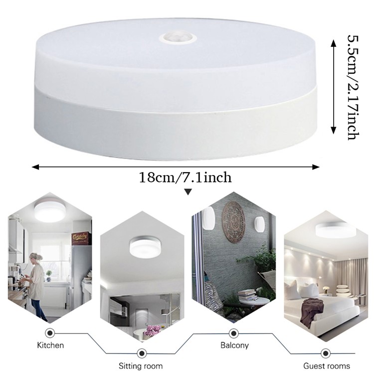 YOUOKLIGHT YK2034 LED Panel Light Motion Sensor 18W 6000K Cold White Light Ceiling Lamp-14
