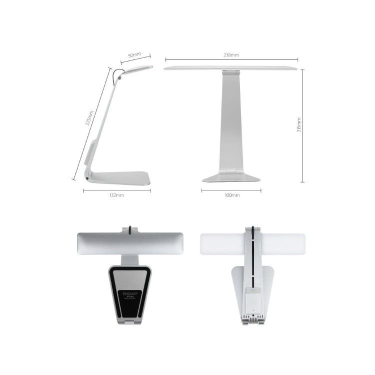Ultra-thin Folding Adjustable USB Table Eye Protection LED Desk Lamp - Silver-8