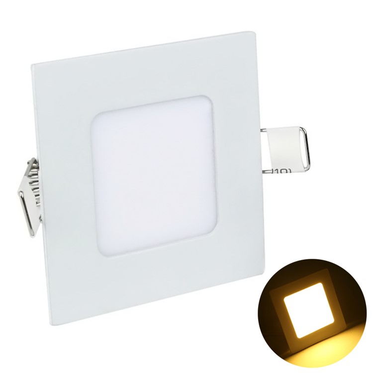 YOUOKLIGHT 3W LED Square Panel Ceiling Lamp Warm White Ultra-thin Downlight AC85-265V-1