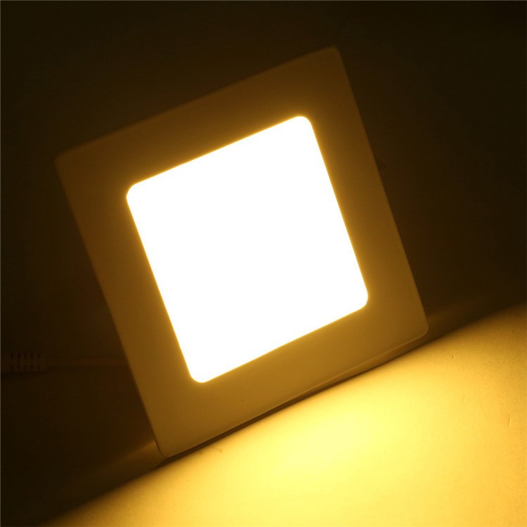 YOUOKLIGHT 3W LED Square Panel Ceiling Lamp Warm White Ultra-thin Downlight AC85-265V-6