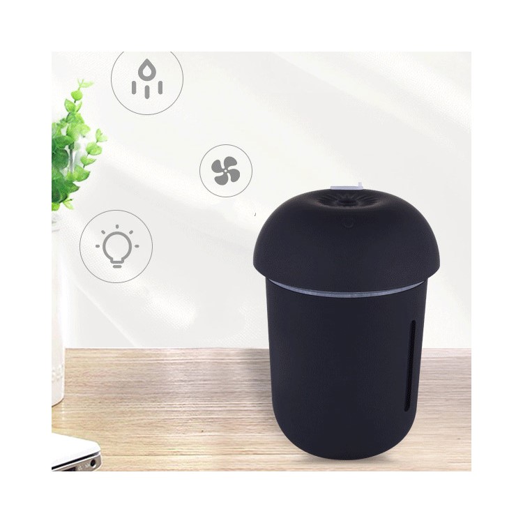 Acheté Humidificateur Rechargeable En Forme De Champignon 3 En 1 + Lampe + Ventilateur De Refroidissement Avec Port USB Unique Noir Acheté Humidificateur Rechargeable En Forme De Champignon 3 En 1 + Lampe + Ventilateur De Refroidissement Avec Port USB Unique Noir