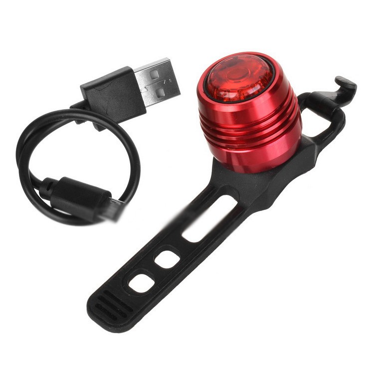 USB Rechargeable Bike Light Super Bright LED Bicycle Tail Light - Red Shell / Red Light-4