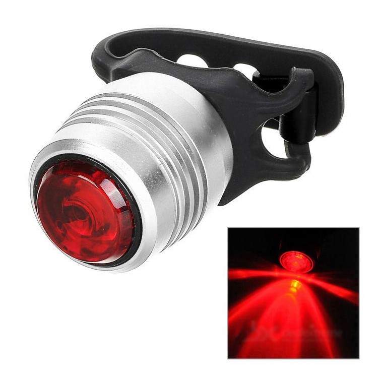 4 Lighting Modes USB Rechargeable Bike Bicycle LED Rear Tail Light - Silver Shell / Red Light-1