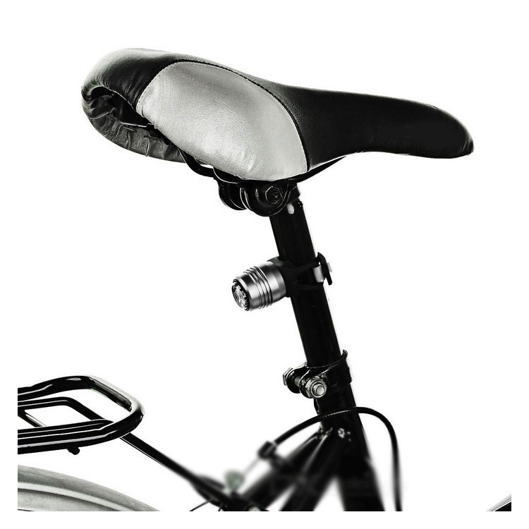 Super Bright LED Bicycle Tail Light USB Rechargeable Bike Light - Silver Shell / White Light-4