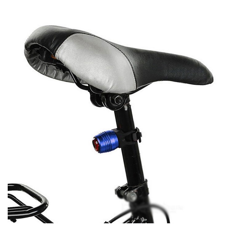 USB Rechargeable LED Bike Tail Light Bright Bicycle Rear Cycling Safety Light - Blue Shell / Red Light-5