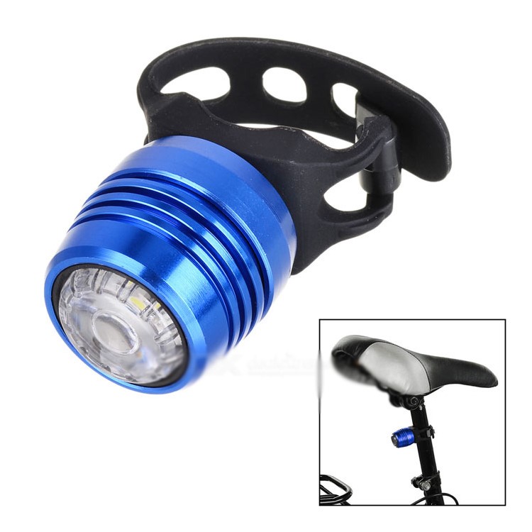 Bright Bicycle Rear Cycling Safety Light USB Rechargeable 4 Lighting Modes - Blue Shell / White Light-1