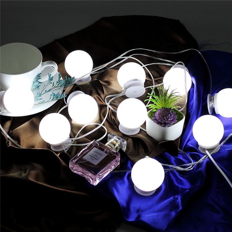 10Pcs Bulbs LED Makeup Mirror Light Kit Dimmable Light Bulb USB Charging Lamp-1