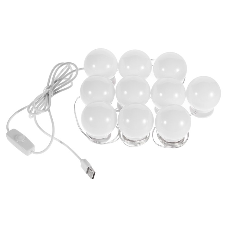 10Pcs Bulbs LED Makeup Mirror Light Kit Dimmable Light Bulb USB Charging Lamp-2