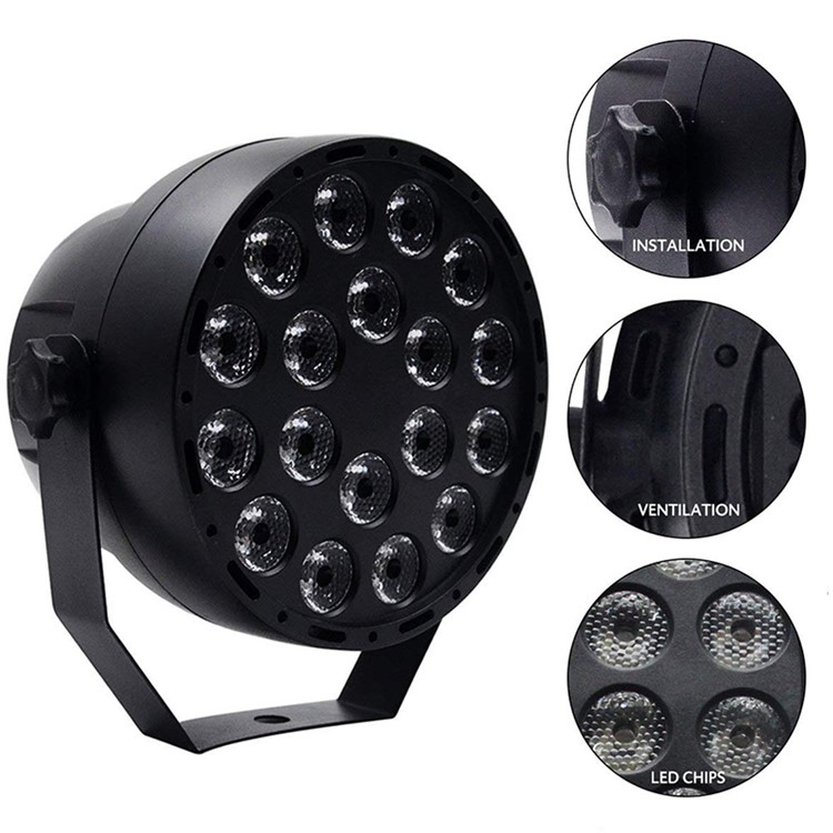 YOUOKLIGHT 18W LED Par Light RGB Magic Effect Stage Lighting with Remote Control - US Plug-8