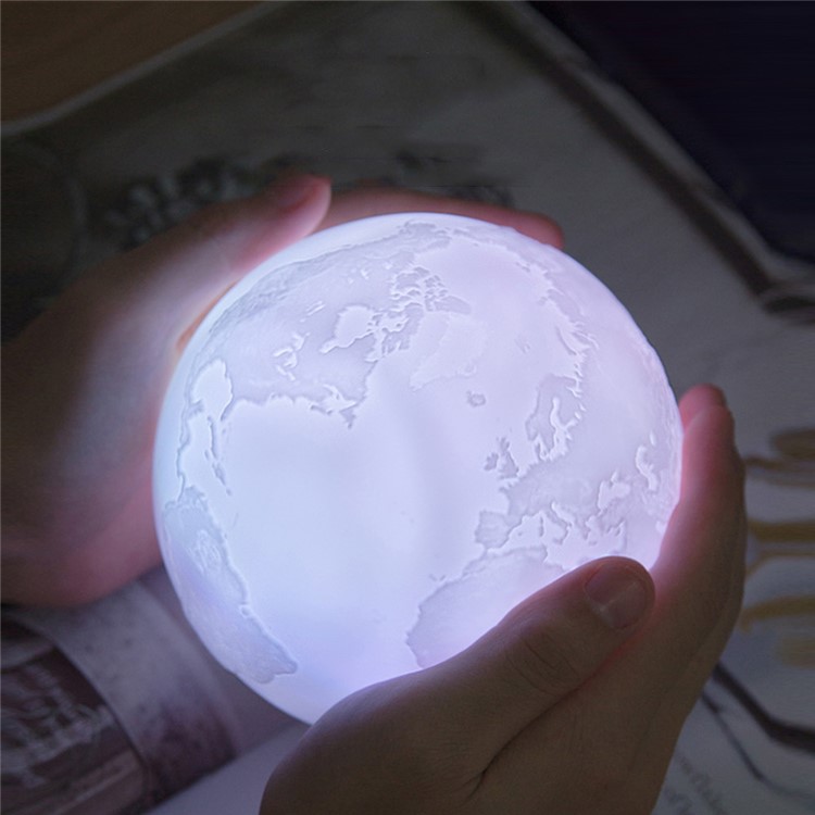 YOUOKLIGHT YK2317 15cm Touch Control and Adjustable Brightness 7 Colors Earth LED Night Lamp with Wood Stand-12