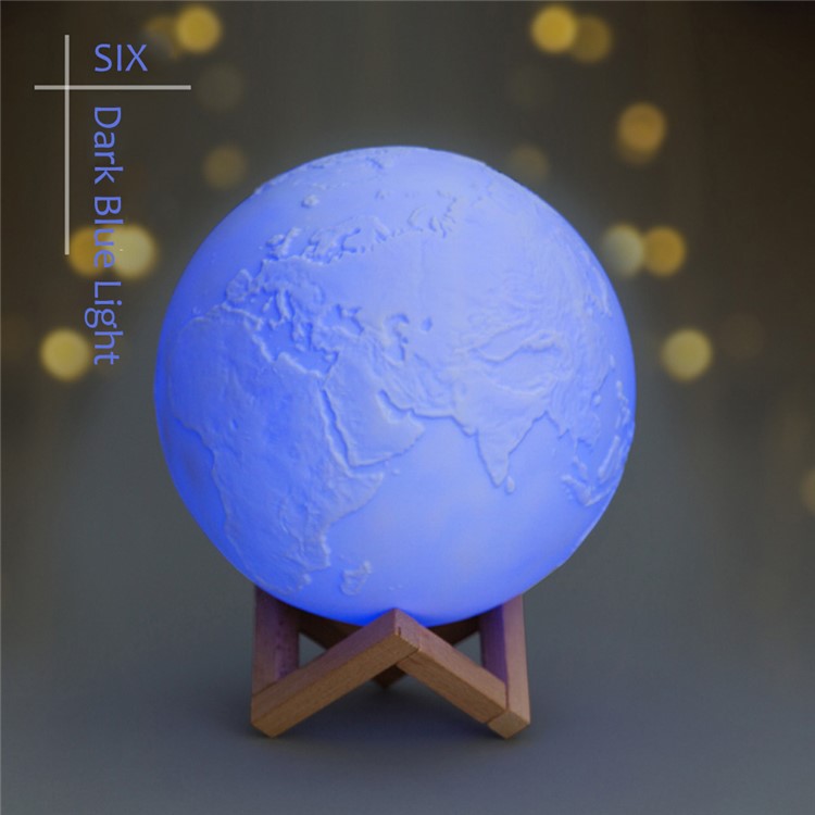 YOUOKLIGHT YK2317 15cm Touch Control and Adjustable Brightness 7 Colors Earth LED Night Lamp with Wood Stand-20
