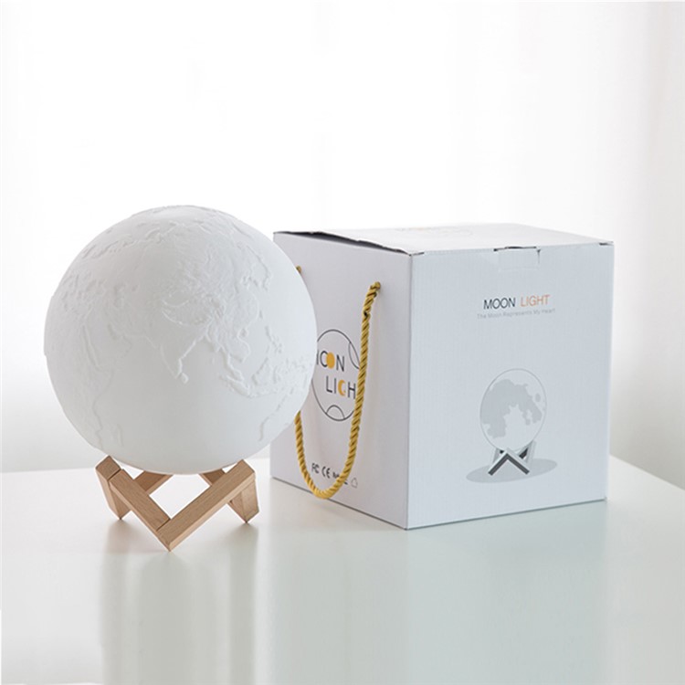 YOUOKLIGHT YK2317 15cm Touch Control and Adjustable Brightness 7 Colors Earth LED Night Lamp with Wood Stand-22