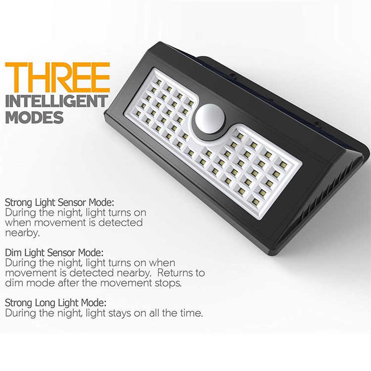 YOUOKLIGHT YK6407 IP65 Waterproof Solar Light PIR Motion Sensor Wall Lamp - White Light-9