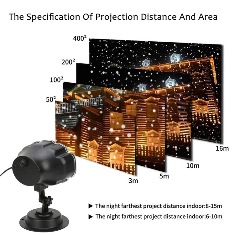 Proyectores De Luz LED YOUOKLIGHT LED Nevadas Proyector A Prueba De Agua Con Control Remoto - Enchufe Estadounidense-5