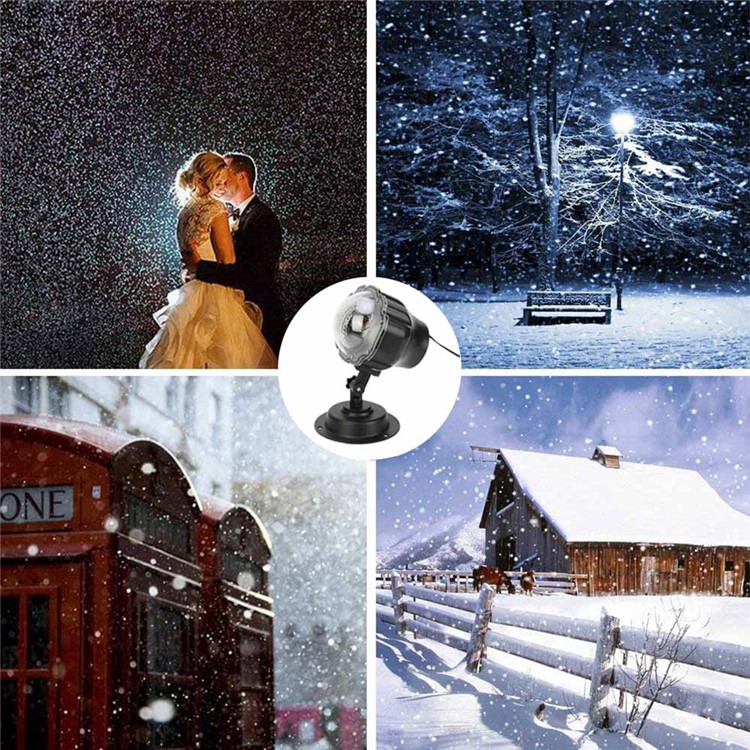 YouOKLIGHT Impermeável Branco Frio LED Snowfall Projetor Holofotes Paisagem Luz Com Controle Remoto - Plugue UE-11
