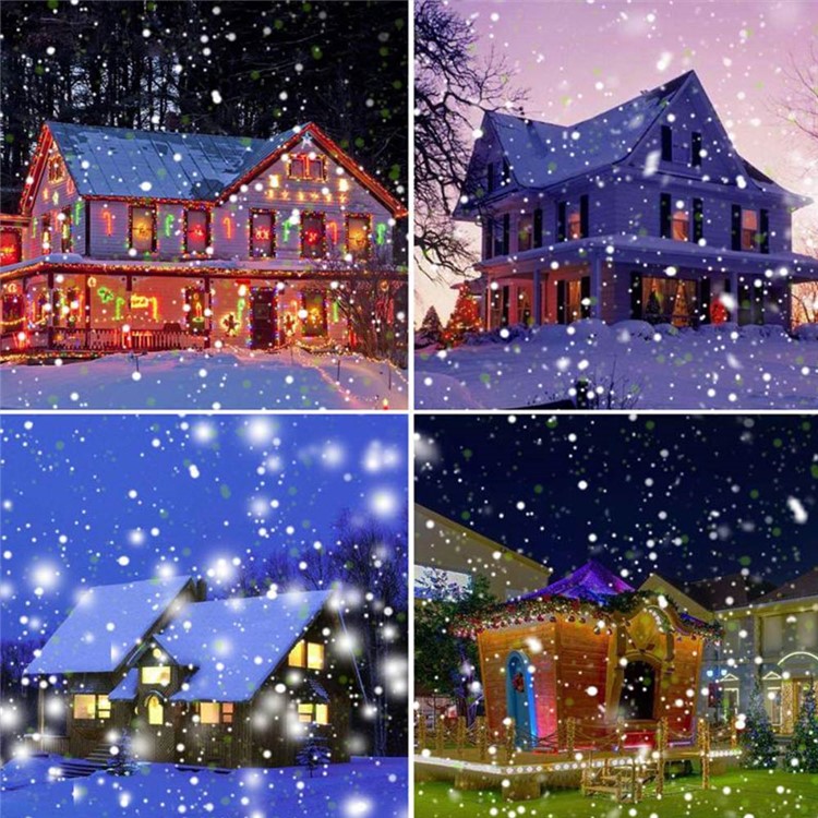YouOKLIGHT Impermeável Branco Frio LED Snowfall Projetor Holofotes Paisagem Luz Com Controle Remoto - Plugue UE-12
