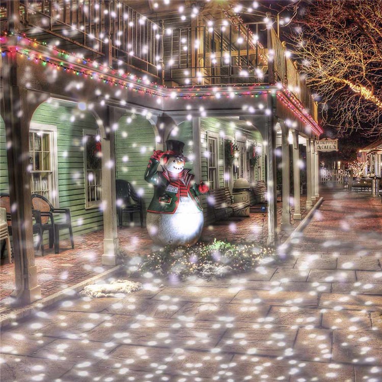 YouOKLIGHT Impermeável Branco Frio LED Snowfall Projetor Holofotes Paisagem Luz Com Controle Remoto - Plugue UE-13