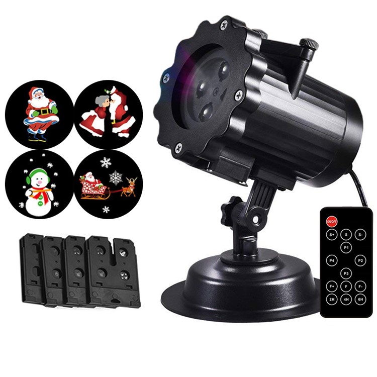 YouOKLIGHT YK2322 LED Projetor De Luz Com 4 Gobos Exclusivos Para O Natal Do Dia Das Bruxas Feriado Festa De Ano Novo - Plugue UE-1
