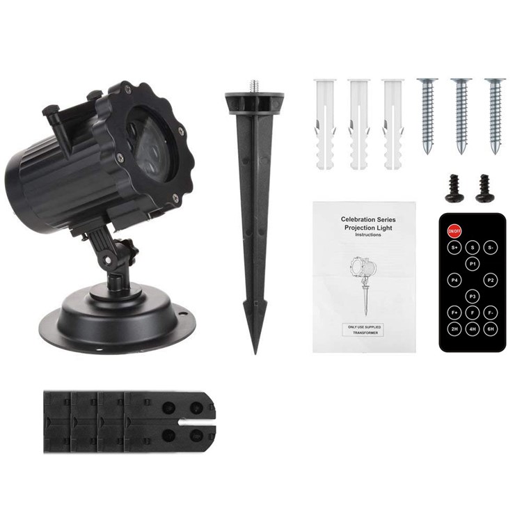 YouOKLIGHT YK2322 LED Projetor De Luz Com 4 Gobos Exclusivos Para O Natal Do Dia Das Bruxas Feriado Festa De Ano Novo - Plugue UE-12