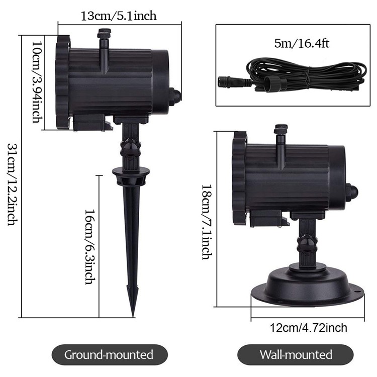 YouOKLIGHT YK2322 LED Projetor De Luz Com 4 Gobos Exclusivos Para O Natal Do Dia Das Bruxas Feriado Festa De Ano Novo - Plugue UE-4