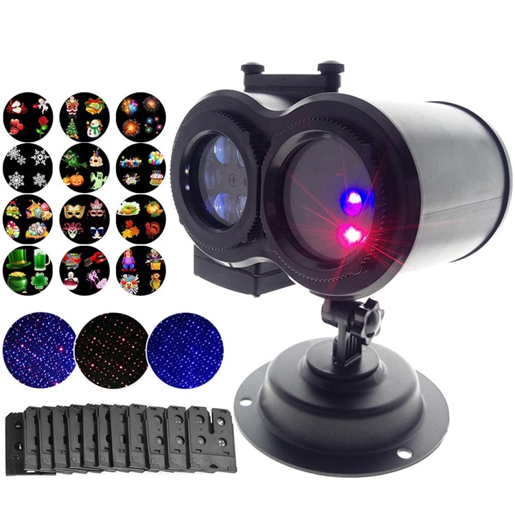 YOUOKLIGHT YK2320-EU 12 Cards LED Lawn Lamps Laser Spots Projector Holiday Party Lights - EU Plug-1