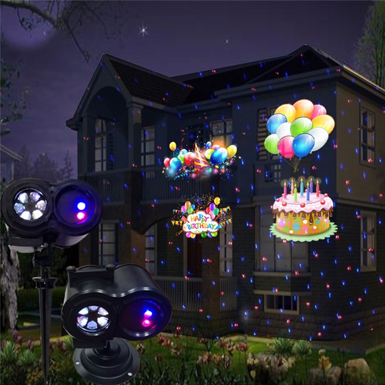 YOUOKLIGHT YK2320-EU 12 Cards LED Lawn Lamps Laser Spots Projector Holiday Party Lights - EU Plug-12