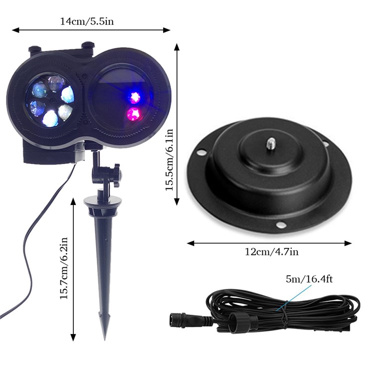 YOUOKLIGHT YK2320-EU 12 Cards LED Lawn Lamps Laser Spots Projector Holiday Party Lights - EU Plug-4