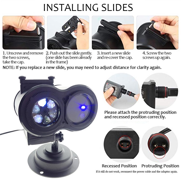 YOUOKLIGHT YK2320-EU 12 Cards LED Lawn Lamps Laser Spots Projector Holiday Party Lights - EU Plug-9