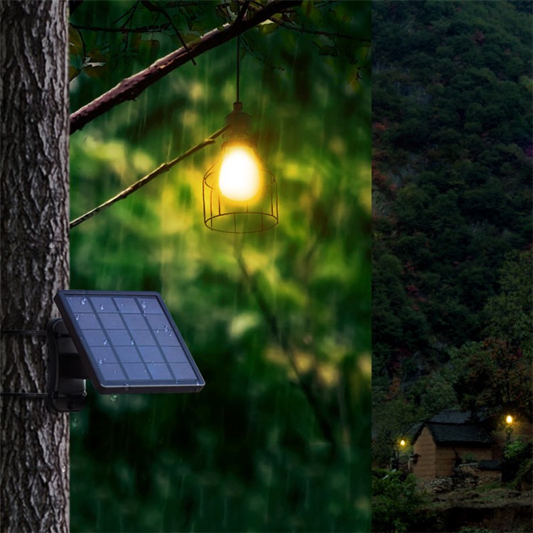 DS-9426 Waterproof Solar Powered Smart Discharge Hanging Light Pendant Lamp with Octagonal Iron Lampshade-11