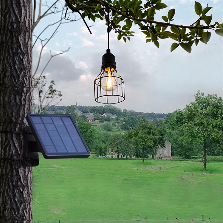 DS-9426 Waterproof Solar Powered Smart Discharge Hanging Light Pendant Lamp with Octagonal Iron Lampshade-2