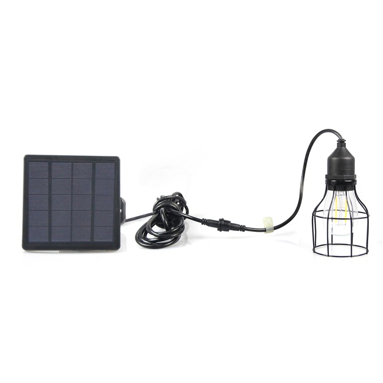 DS-9426 Waterproof Solar Powered Smart Discharge Hanging Light Pendant Lamp with Octagonal Iron Lampshade-3