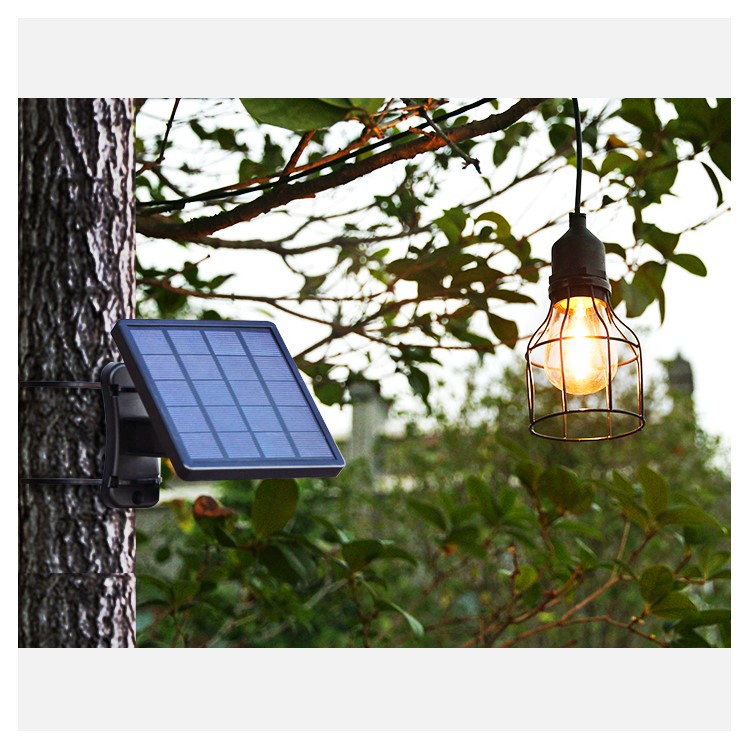 DS-9426 Waterproof Solar Powered Smart Discharge Hanging Light Pendant Lamp with Octagonal Iron Lampshade-5
