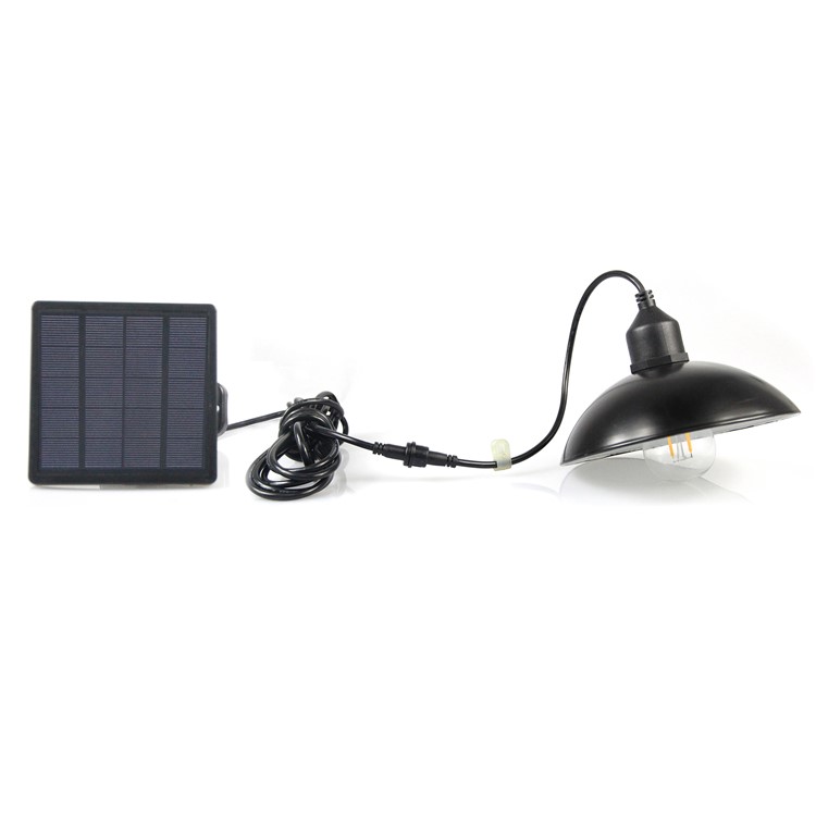 DS-9428 Solar Powered Smart Discharge Hanging Pendant Light with Stainless Steel Arc Lampshade-2