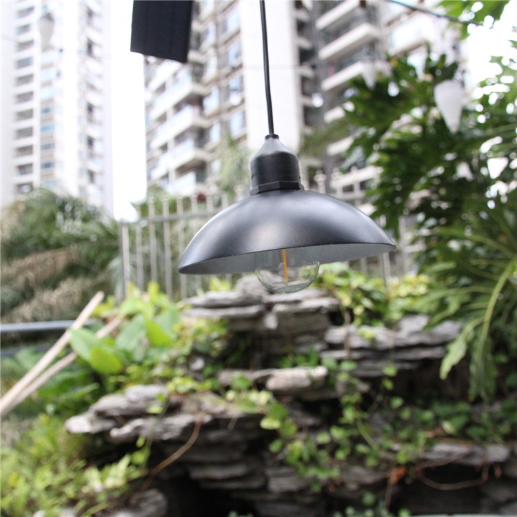 DS-9428 Solar Powered Smart Discharge Hanging Pendant Light with Stainless Steel Arc Lampshade-5