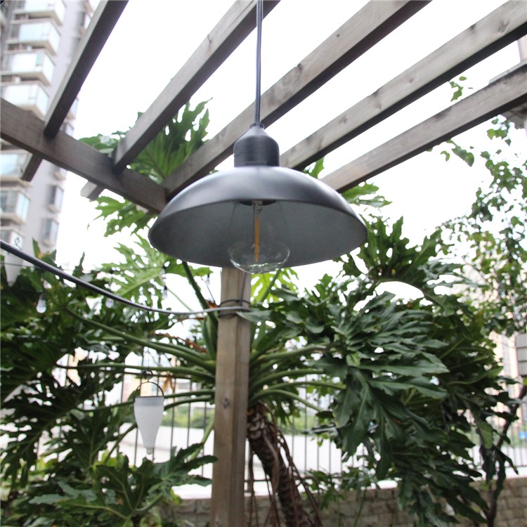 DS-9428 Solar Powered Smart Discharge Hanging Pendant Light with Stainless Steel Arc Lampshade-6