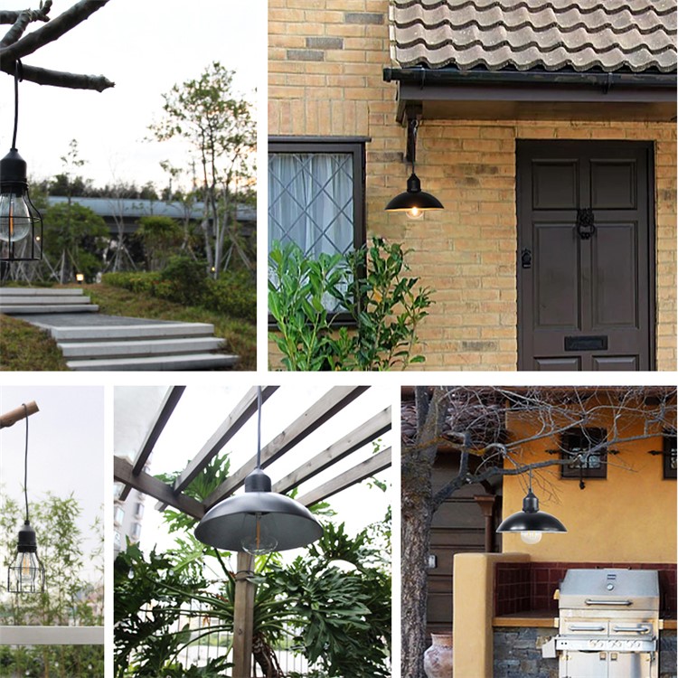 DS-9428 Solar Powered Smart Discharge Hanging Pendant Light with Stainless Steel Arc Lampshade-7