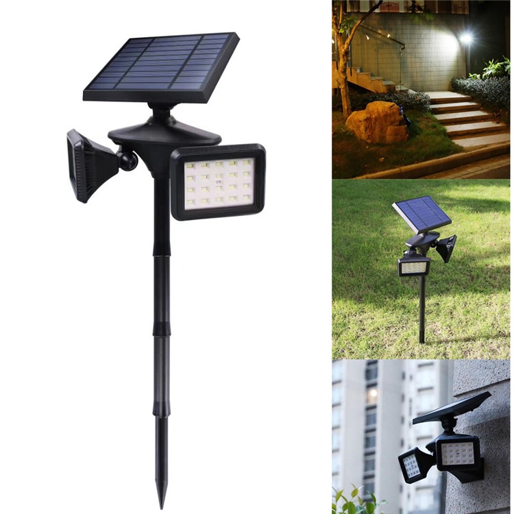 YH0508 Dual Head Solar Powered Motion Sensor Wall Light 600LM Waterproof Outdoor Lawn Lamp-1