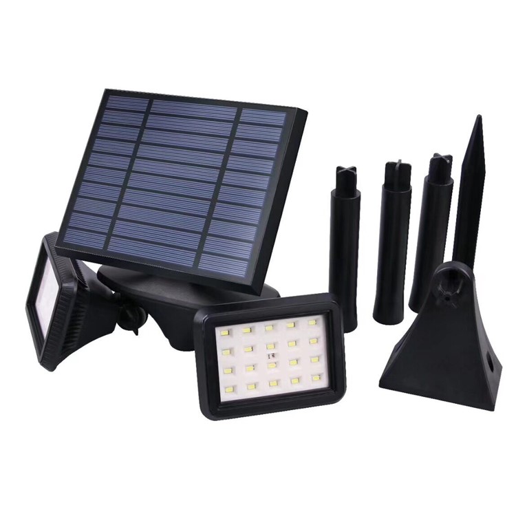 YH0508 Dual Head Solar Powered Motion Sensor Wall Light 600LM Waterproof Outdoor Lawn Lamp-2