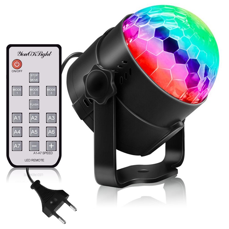 2PCS/Set YOUOKLIGHT Sound Disco Lights Party Lighting Disco Ball Speaker Strobe Rotating Lamp with Remote Control - EU Plug-12