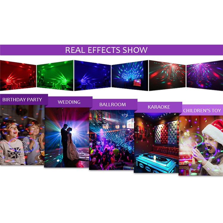2PCS/Set YOUOKLIGHT Sound Disco Lights Party Lighting Disco Ball Speaker Strobe Rotating Lamp with Remote Control - EU Plug-17