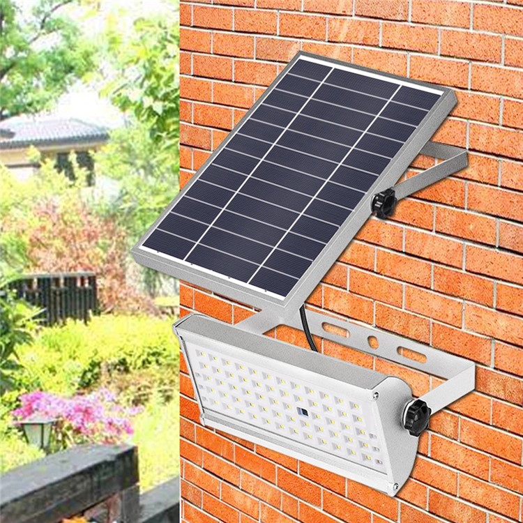 12W 65-LED Outdoor Solar Light 1500lm Radar Sensor Solar Flood Light IP65 Waterproof Wall Lamp