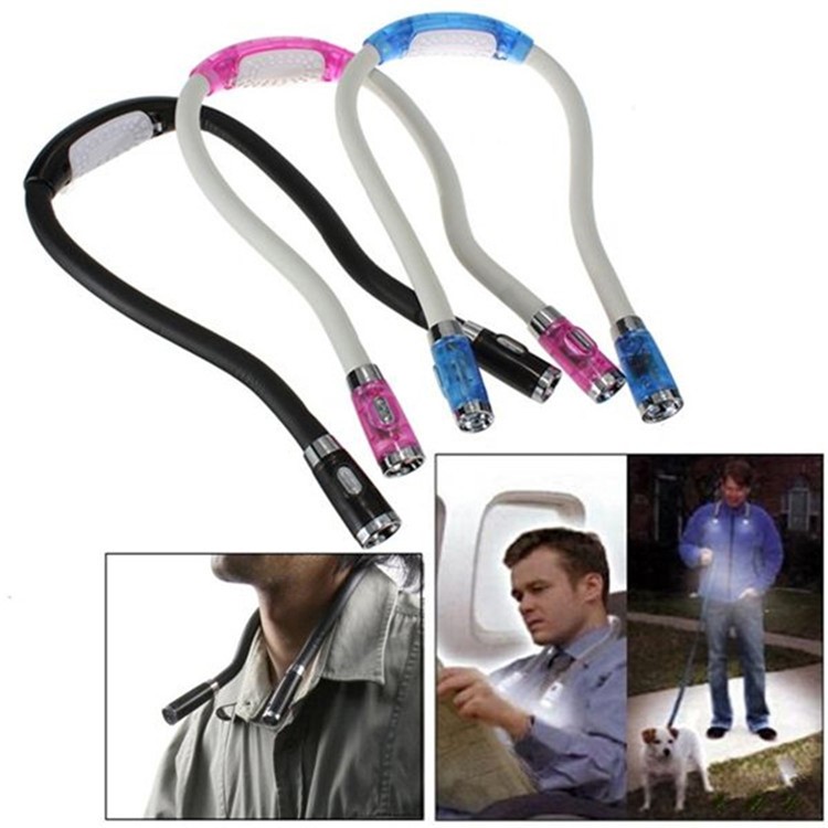 Neck Book Light LED Leselampe Hände Frei 3 Einstellbare Helligkeit Licht Zum Lesen - Schwarz-3